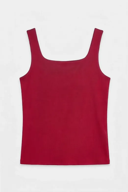 Bayan Bordo Kare Yaka Atlet Top - BSL