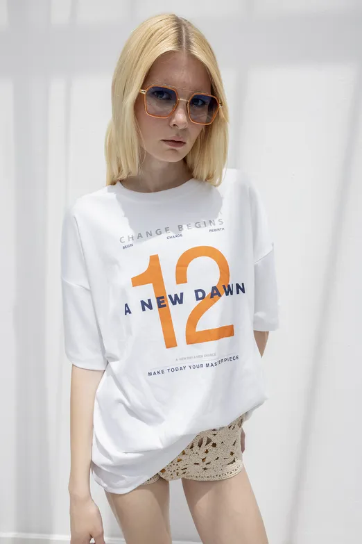 Bayan Beyaz Bsl diya tshirt - BSL