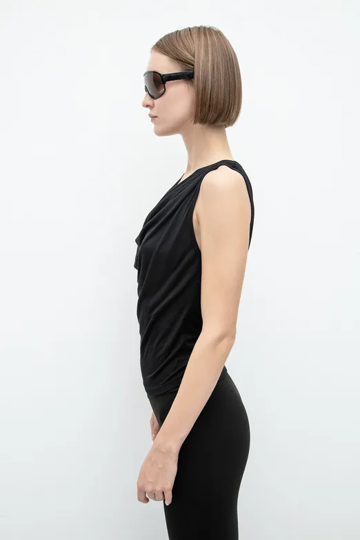 Bayan Siyah Degaje Yakalı Bluz - BSL