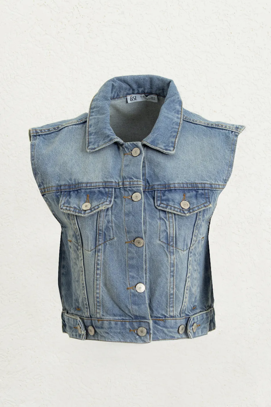 Bayan Mavi Denim Yelek