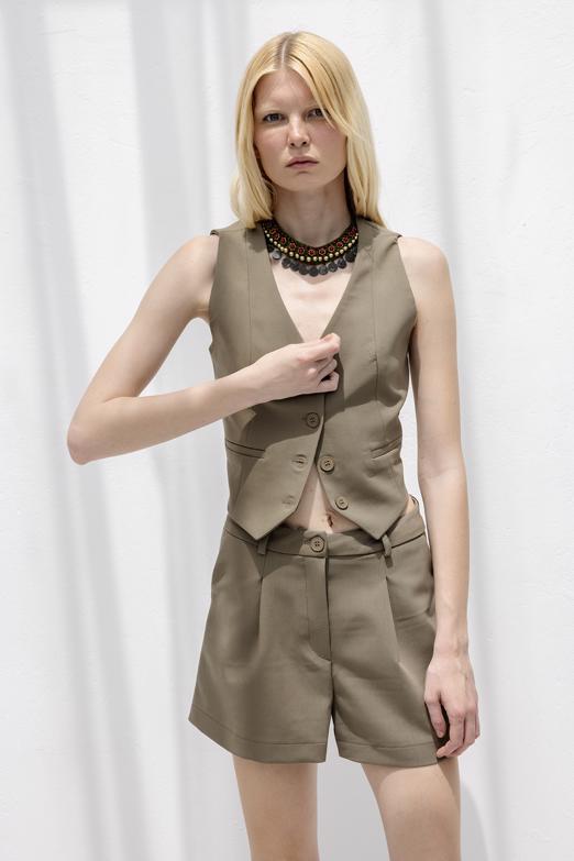 Bayan  Pilili Mini Şort