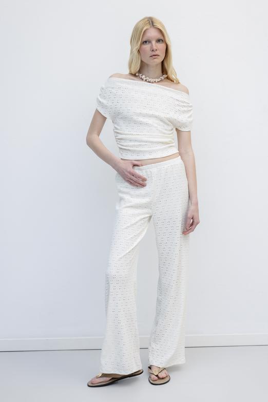 Bayan  Brode Düz Kesim Pantolon