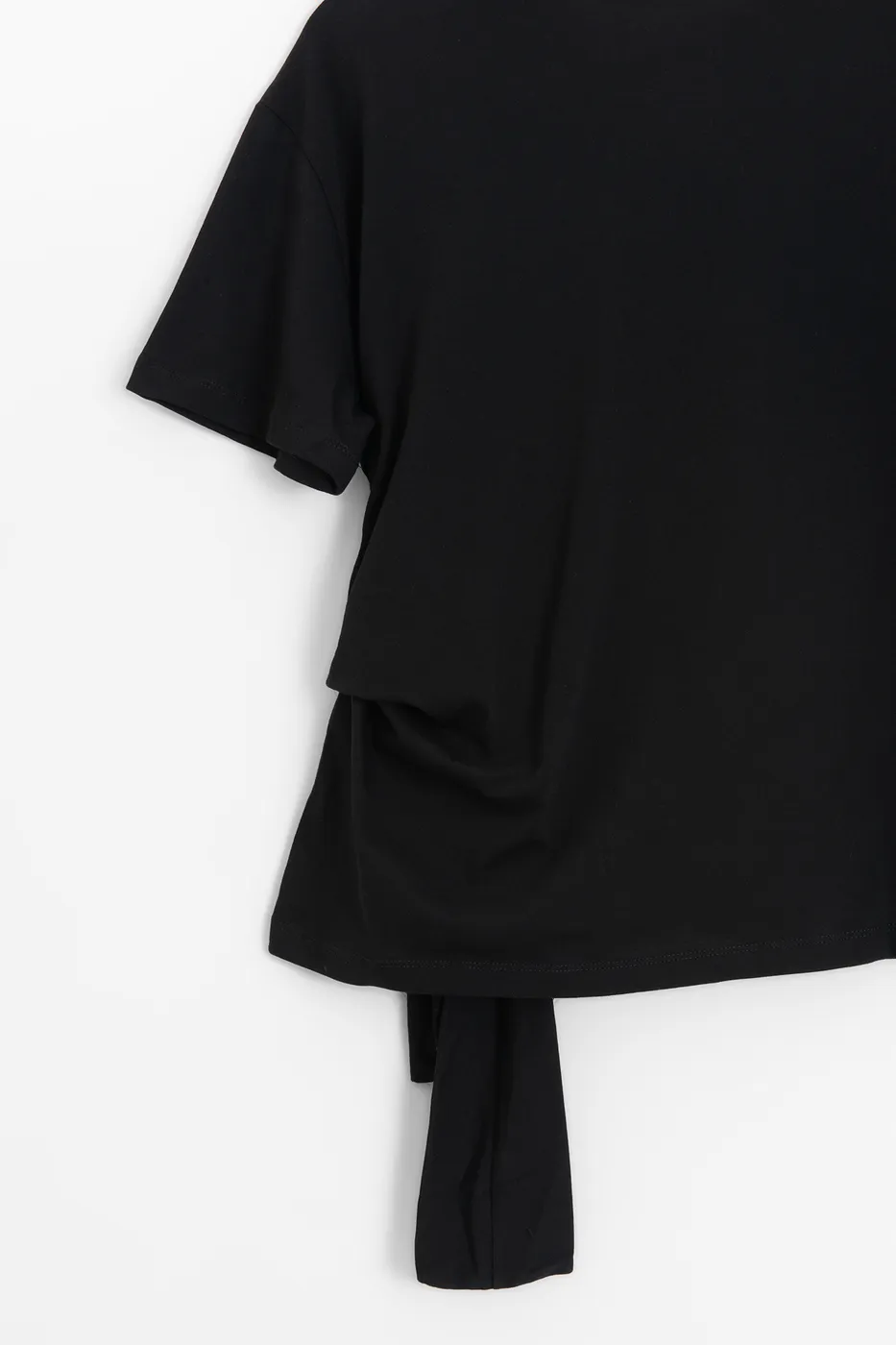 Bayan Siyah Düğümlü Ve Kısa Kollu T-shirt