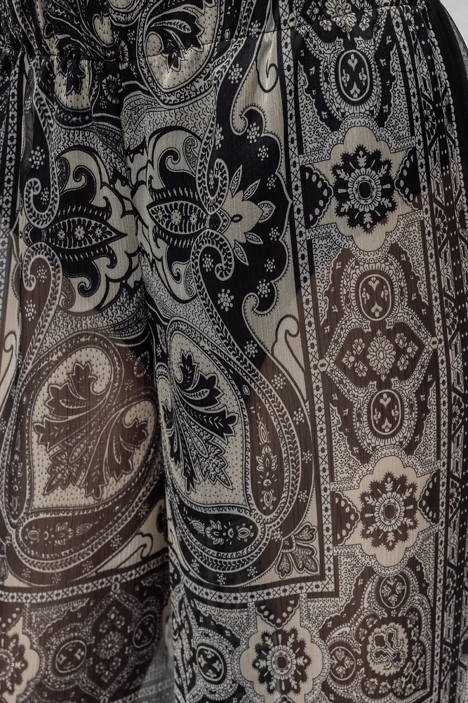 Bayan Siyah Oversize Şifon Pantolon