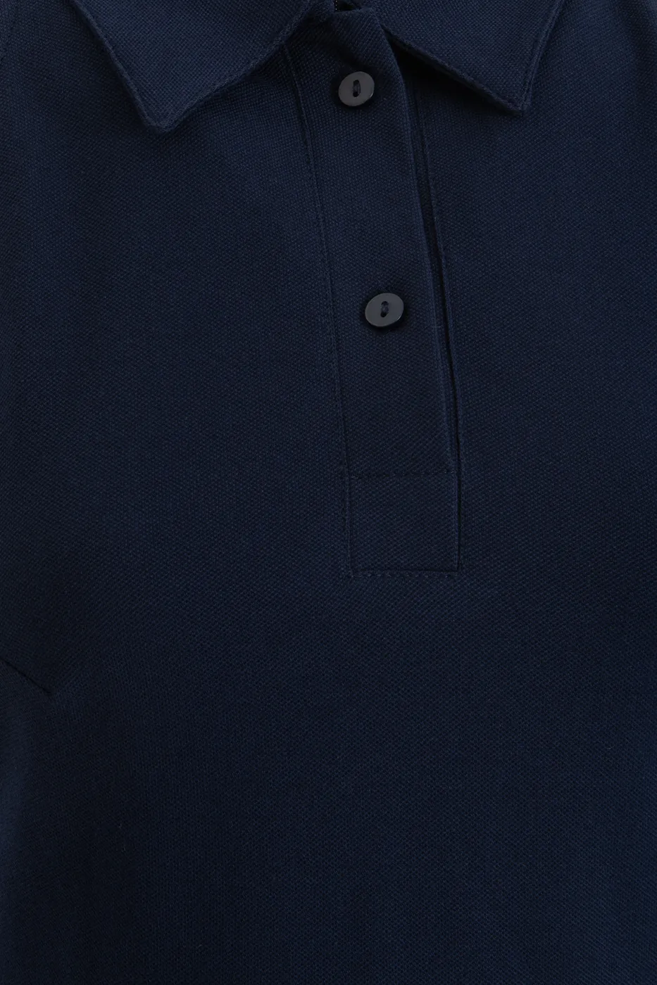 Bayan Lacivert Polo Yakalı Maksi Pike Elbise