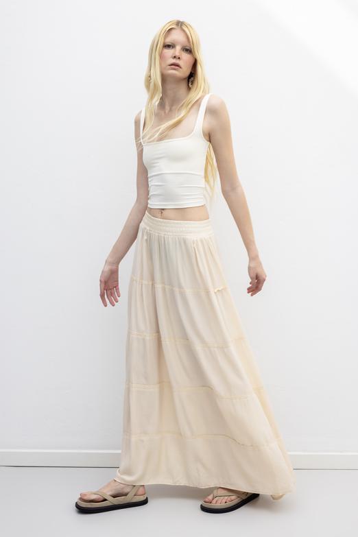 Bayan  Katlı Maksi Etek