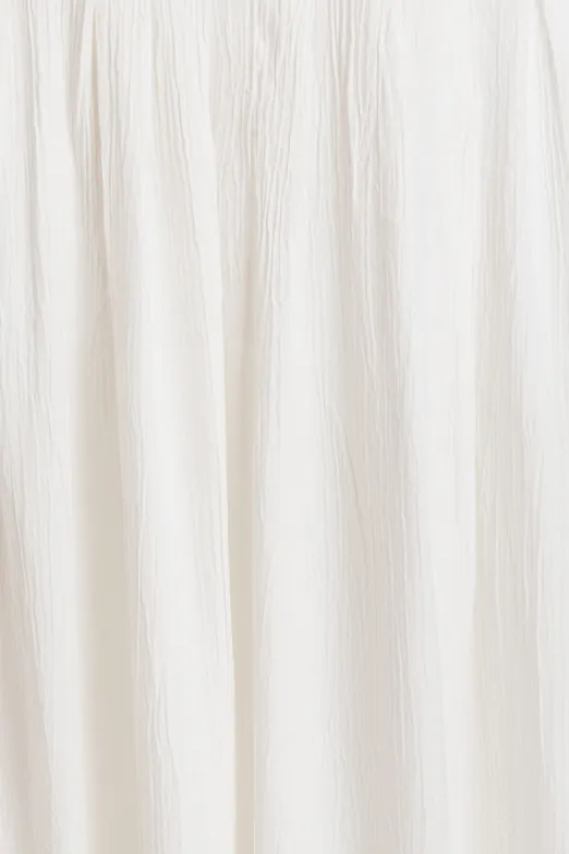 Bayan Beyaz Pileli Midi Etek - BSL