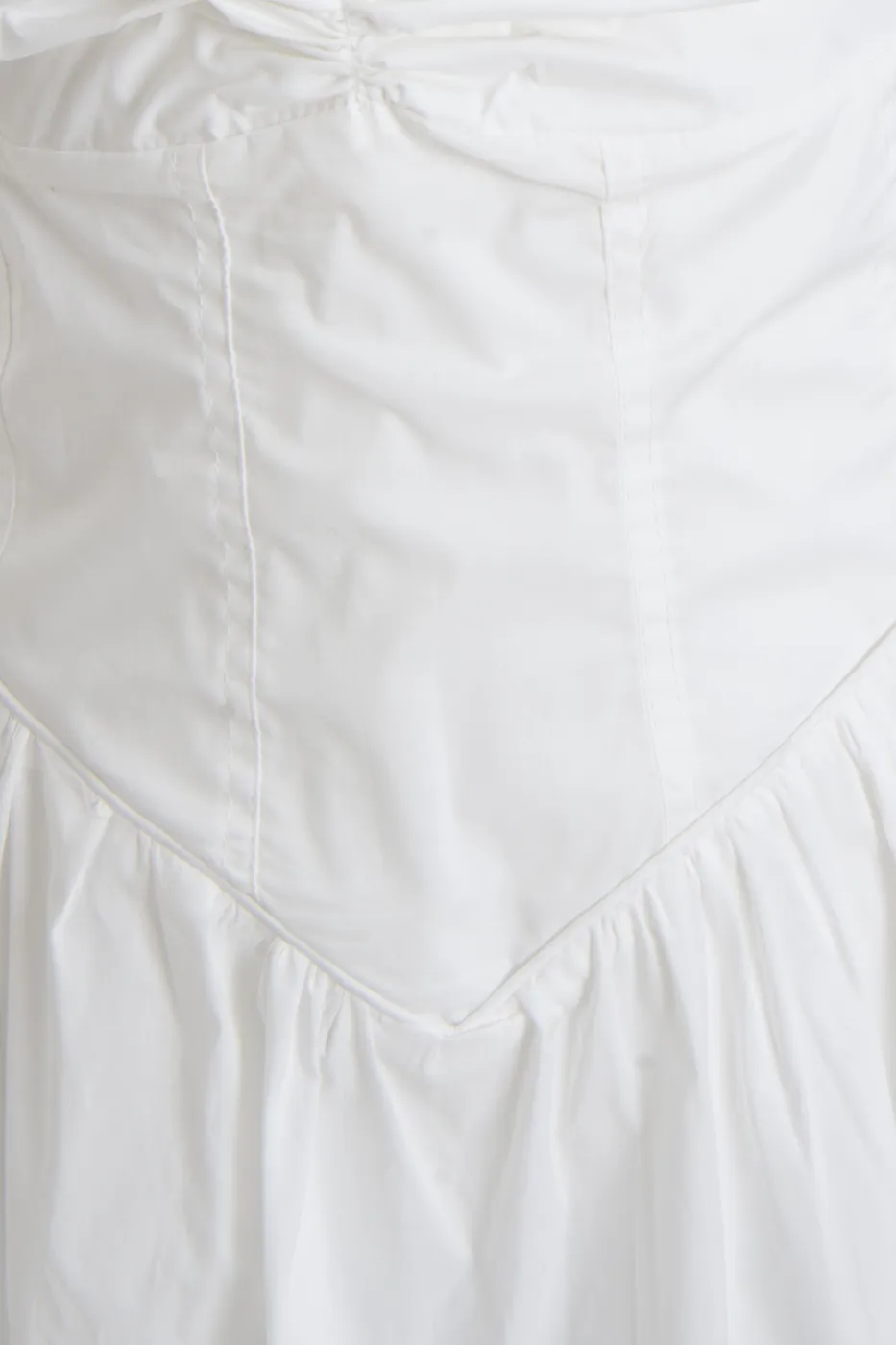 Bayan Beyaz Askılı Korsajlı Midi Elbise