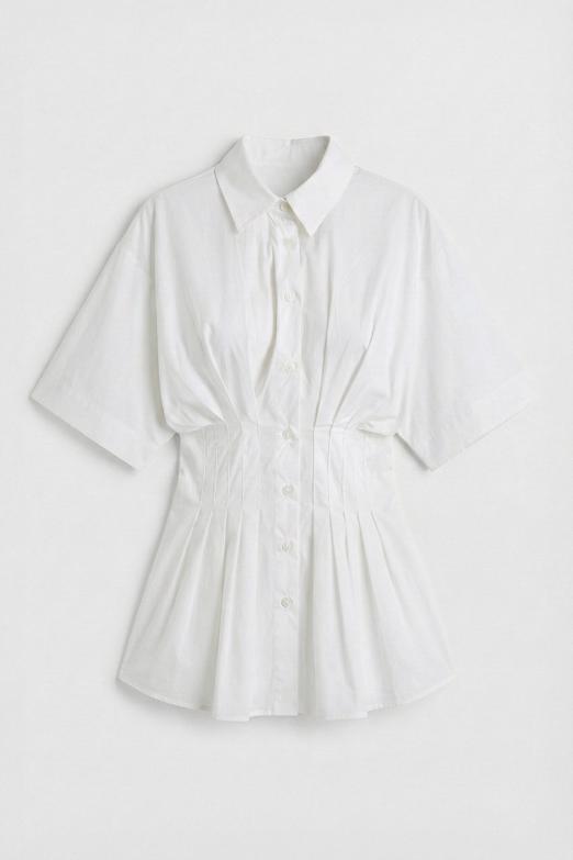 Yarasa Kollu Pileli  Gömlek