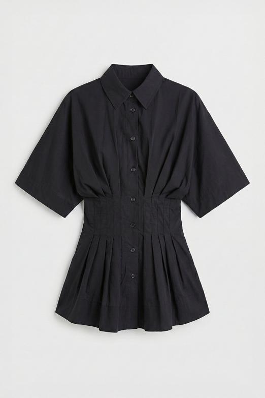 Yarasa Kollu Pileli  Gömlek