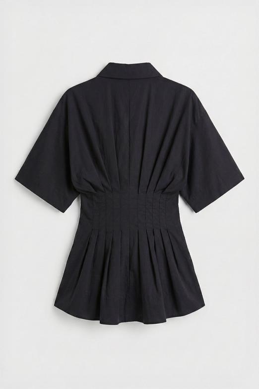 Yarasa Kollu Pileli  Gömlek