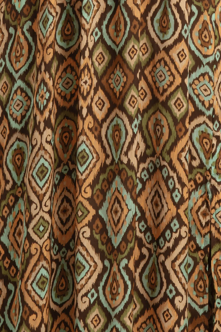 Bayan Kahverengi Dik Yaka Kolsuz Saten Maksi Elbise