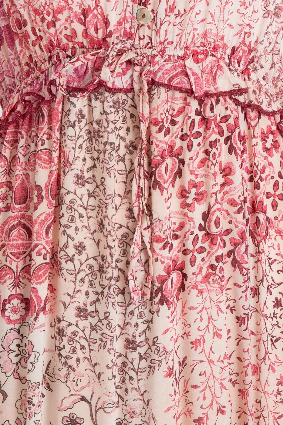 Bayan Pudra Fırfırlı Oversize Midi Elbise