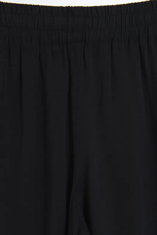 Bayan Siyah Modal Düz Kesim Pantolon - BSL