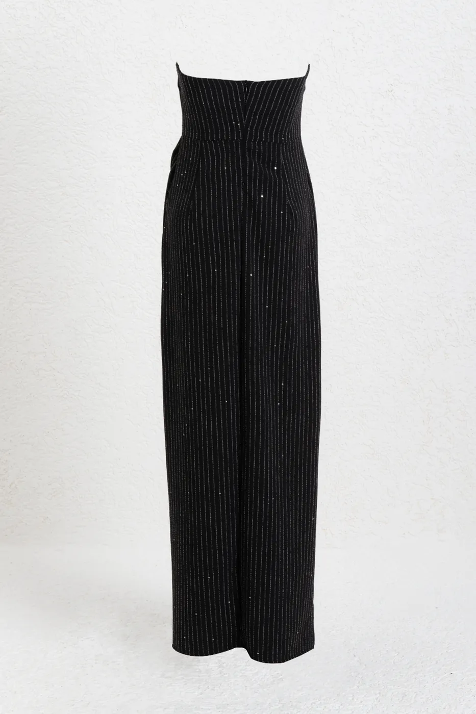 Bayan Siyah Straplez Maksi Elbise