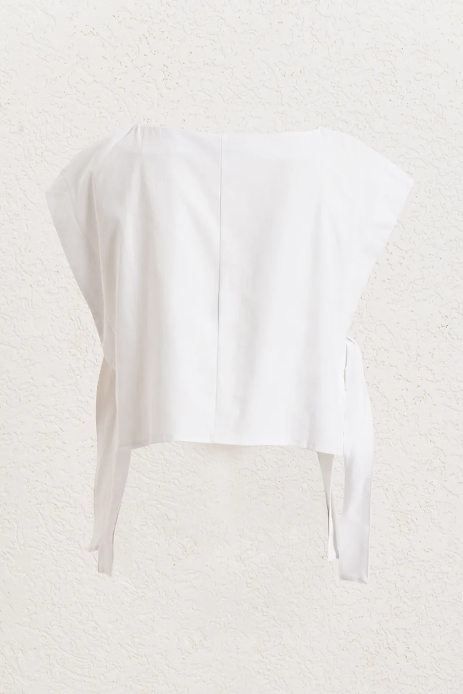 Bayan Beyaz %100 Tencel Yan Bağlama Detaylı Bluz