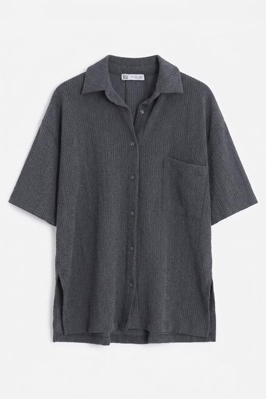 Oversize Kraşlı Gömlek