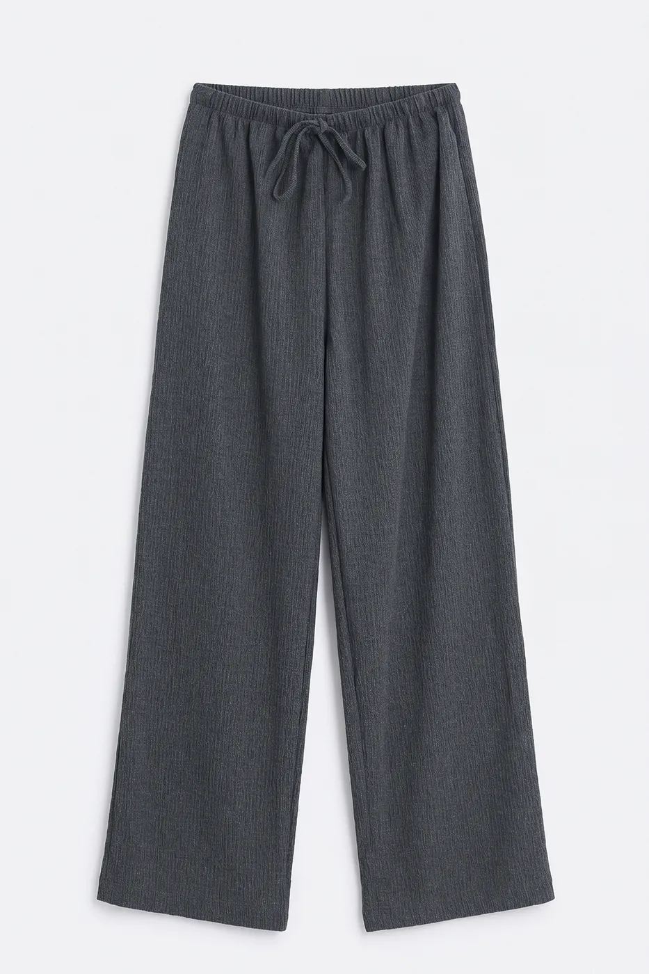 Bayan Antrasit Oversize Kraşlı Pantolon