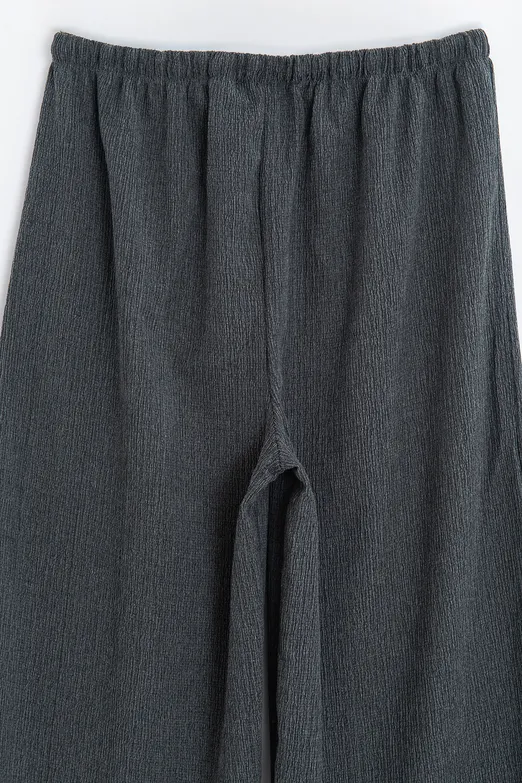 Bayan Antrasit Oversize Kraşlı Pantolon - BSL