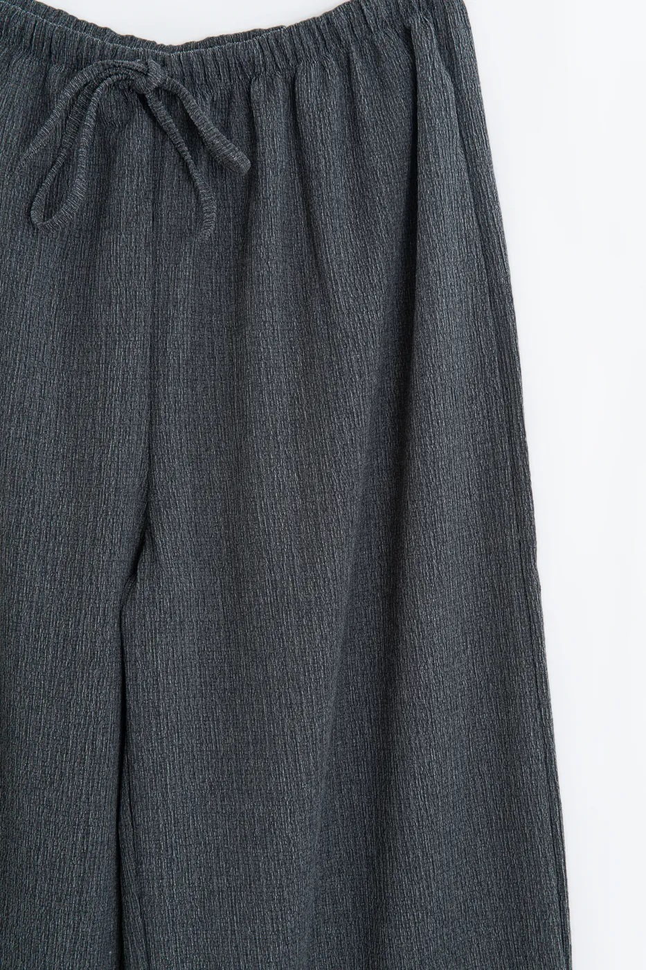Bayan Antrasit Oversize Kraşlı Pantolon
