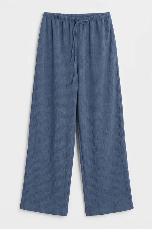 Bayan İndigo Oversize Kraşlı Pantolon - BSL