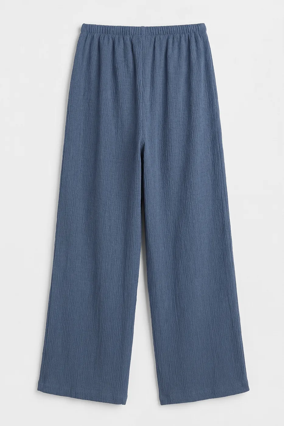 Bayan İndigo Oversize Kraşlı Pantolon