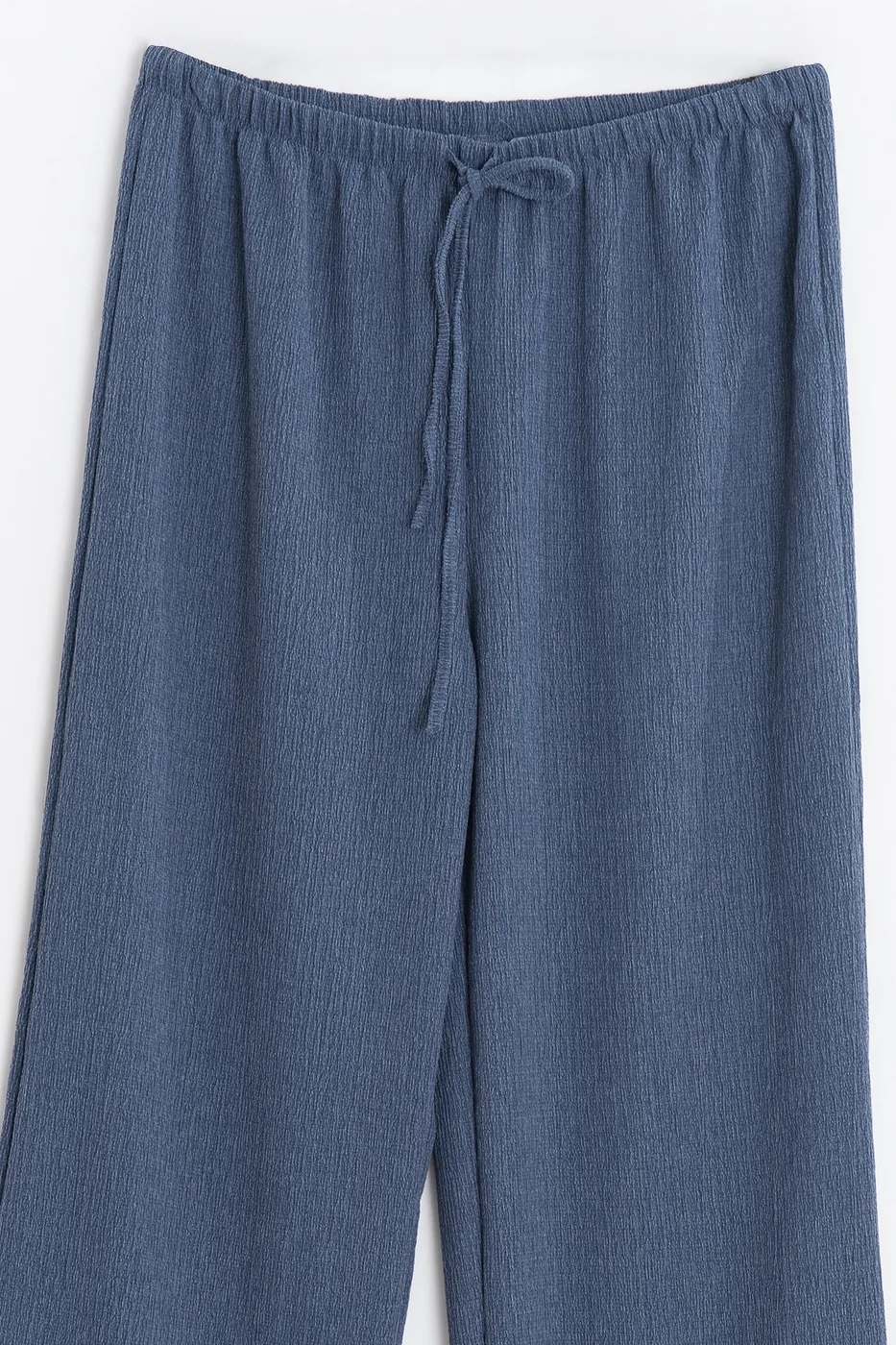 Bayan İndigo Oversize Kraşlı Pantolon