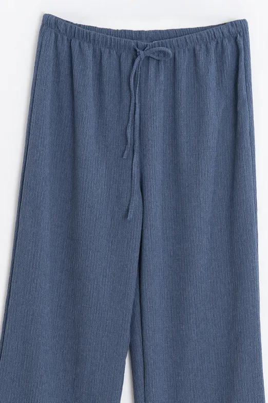 Bayan İndigo Oversize Kraşlı Pantolon - BSL