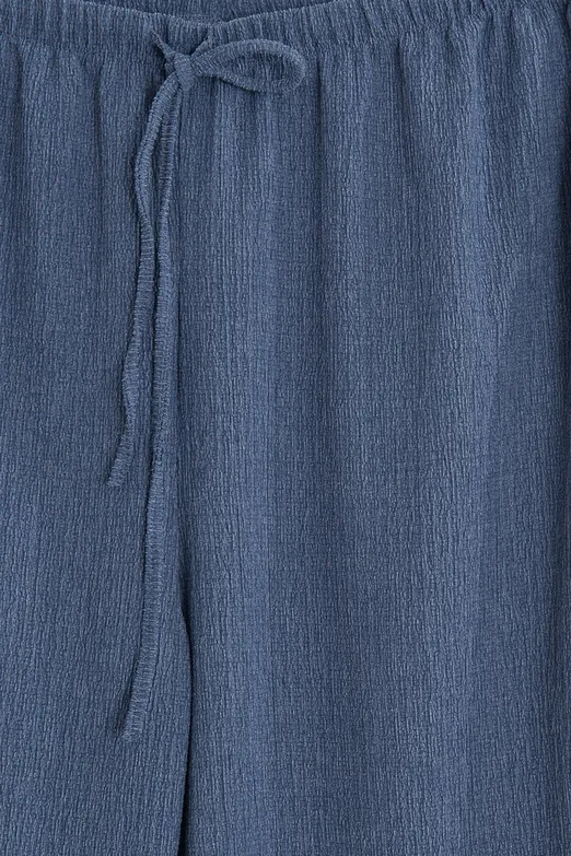 Bayan İndigo Oversize Kraşlı Pantolon - BSL