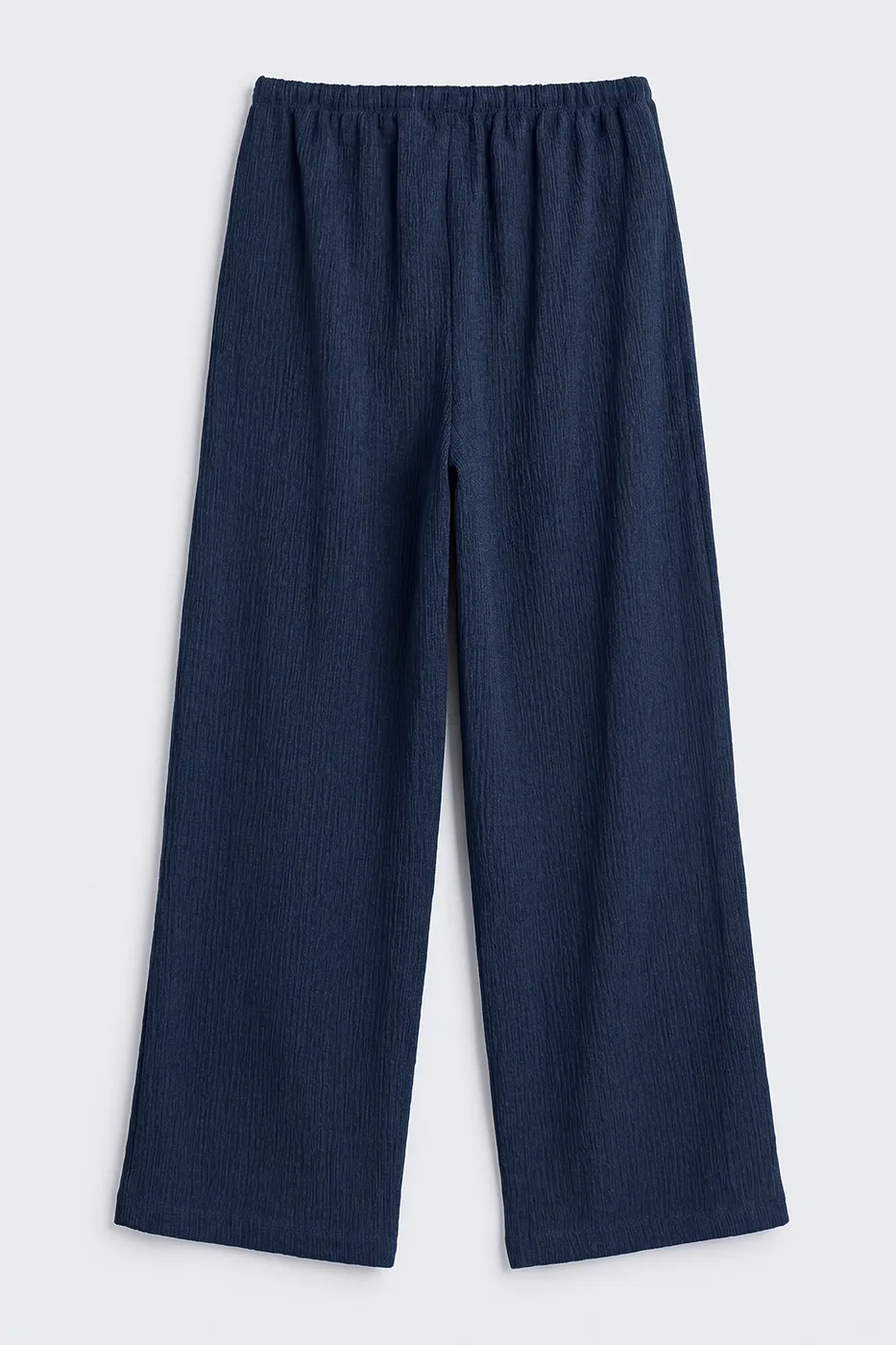 Bayan Lacivert Oversize Kraşlı Pantolon