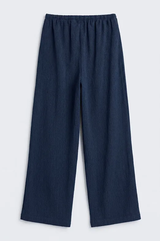 Bayan Lacivert Oversize Kraşlı Pantolon - BSL