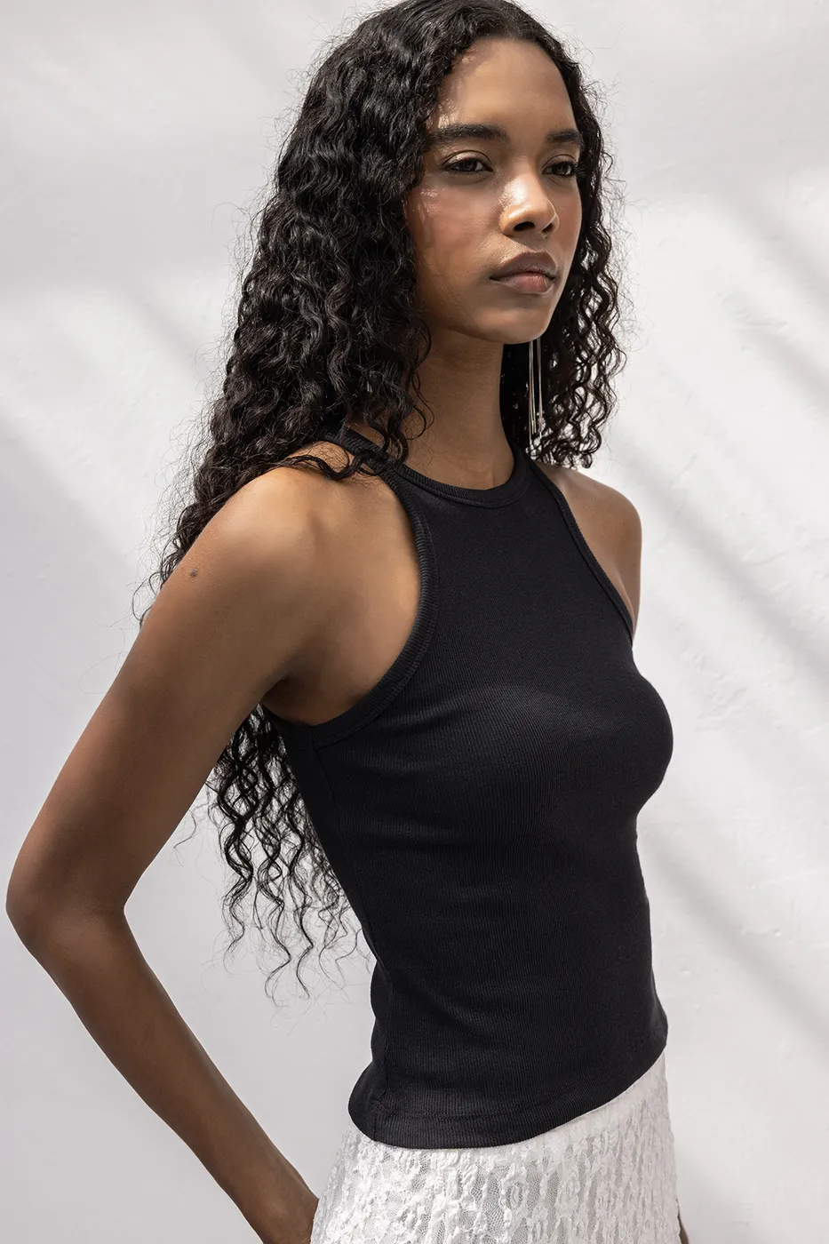 Bayan Siyah Halter Yaka Top