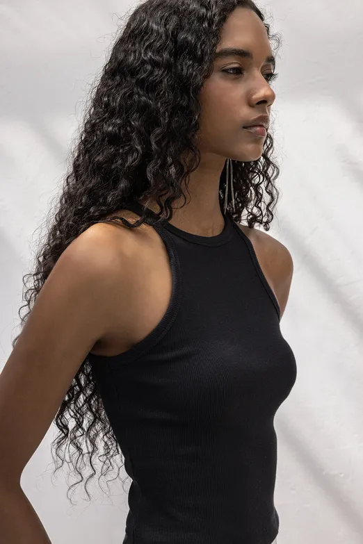 Bayan Siyah Halter Yaka Top - BSL