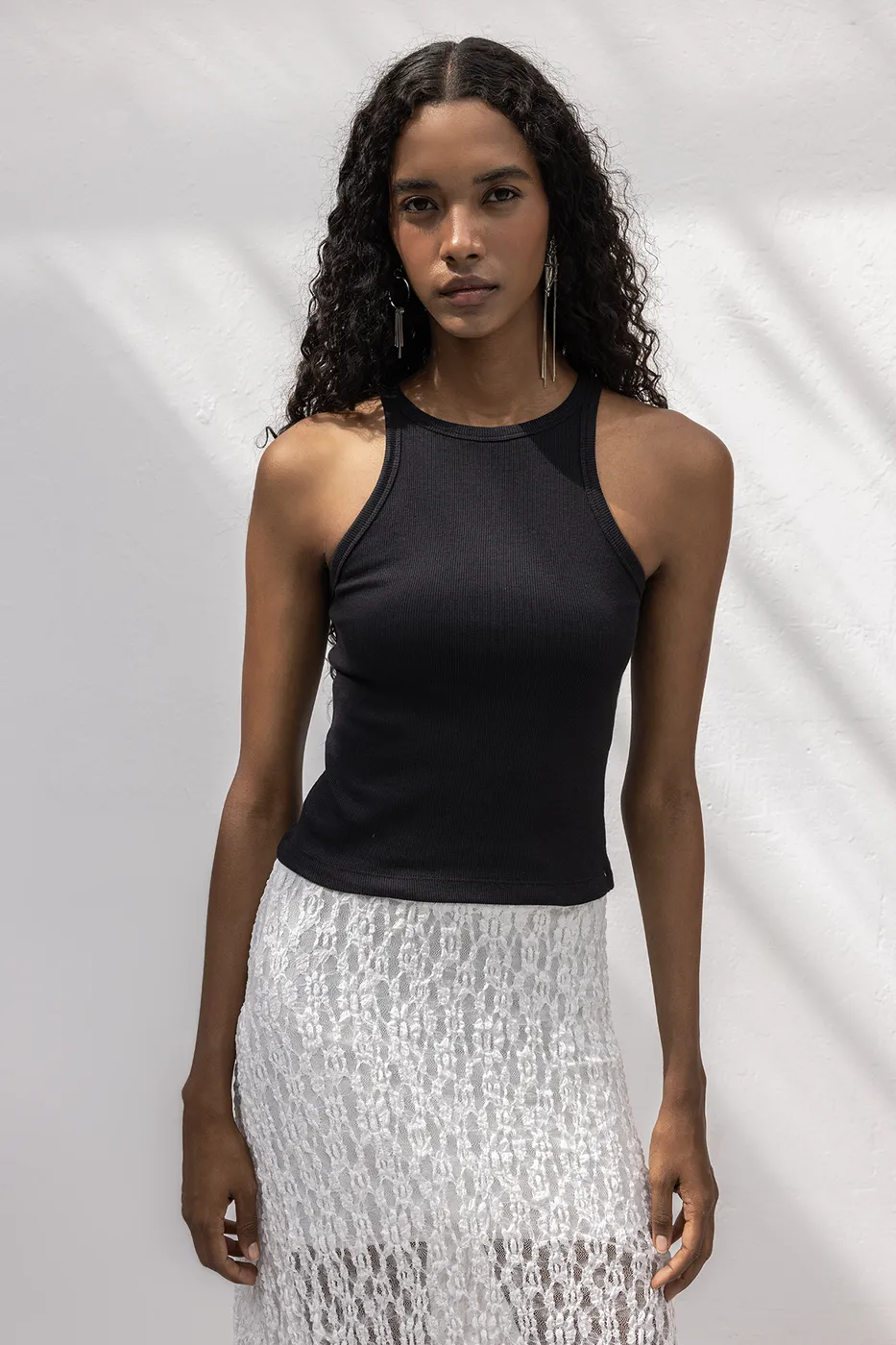 Bayan Siyah Halter Yaka Top