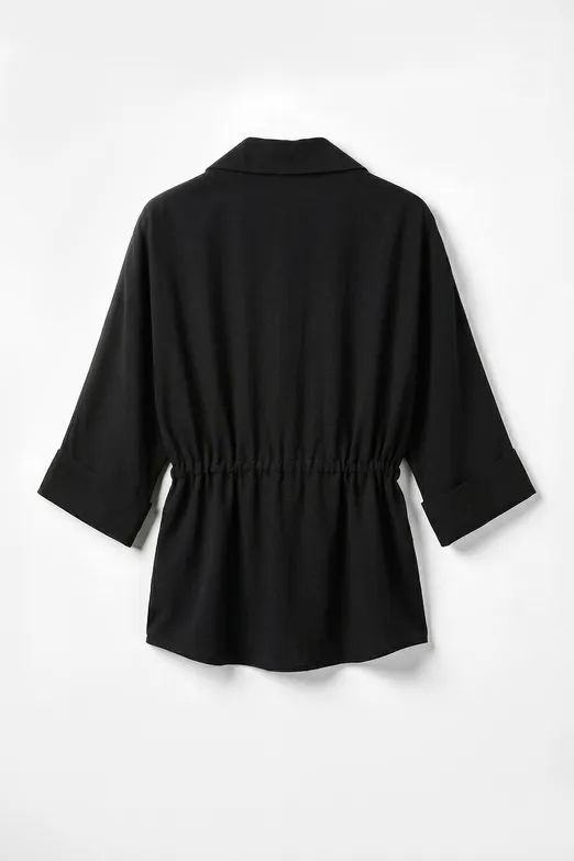 Bayan Siyah Modal Oversize Gömlek - BSL