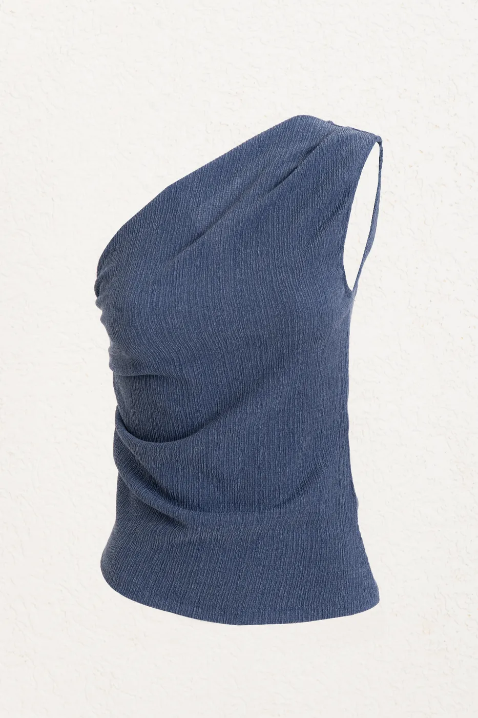 Bayan İndigo Dokulu Tek Omuz Top