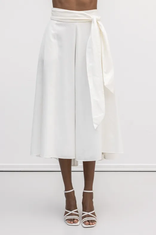 Bayan Ekru Kloş Midi Etek - BSL