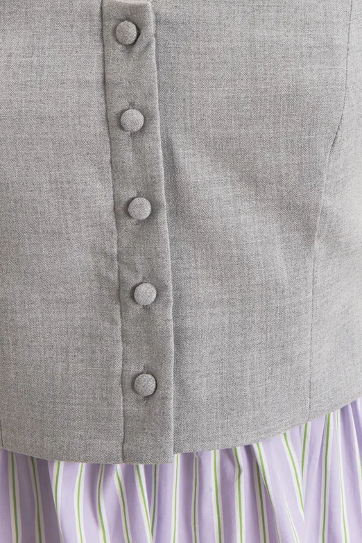 Bayan Lila Çizgili Karma Poplin Bluz - BSL