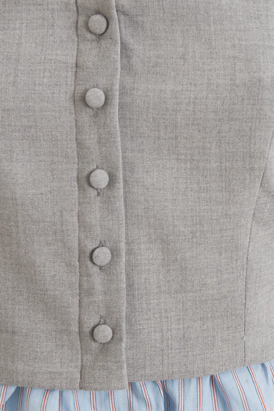 Bayan Mavi Çizgili Karma Poplin Bluz