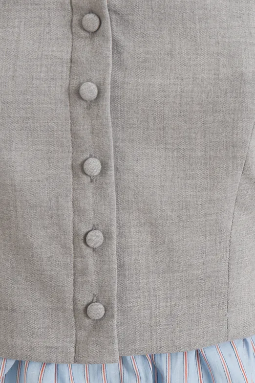 Bayan Mavi Çizgili Karma Poplin Bluz - BSL