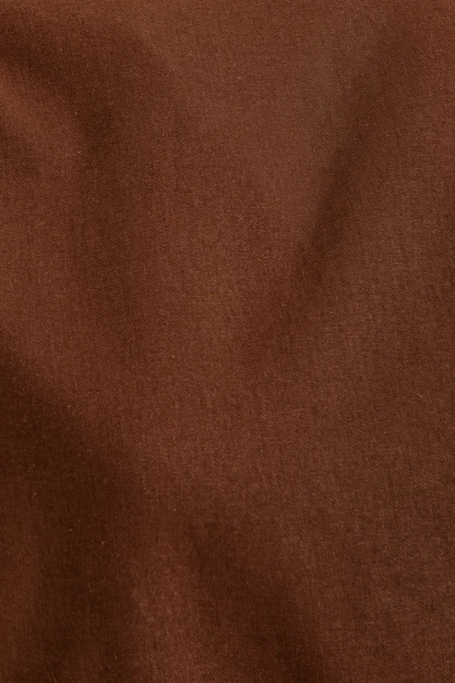 Bayan Kahverengi Drapeli Keten Karışımı Bluz