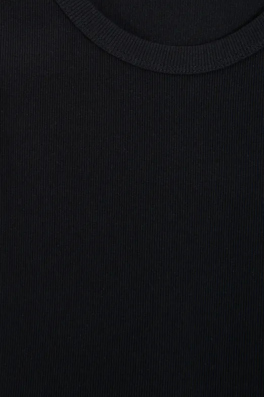 Bayan Siyah Açık Yaka Basic Atlet - BSL