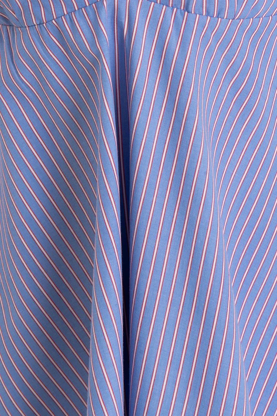 Bayan Mavi Fiyonk Detaylı Çizgili Volanlı Mini Elbise