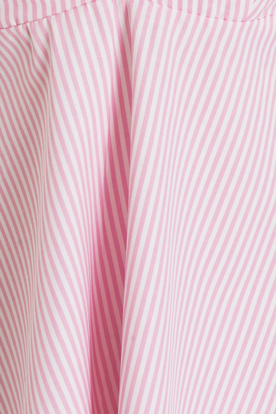 Bayan Pembe Fiyonk Detaylı Çizgili Volanlı Mini Elbise