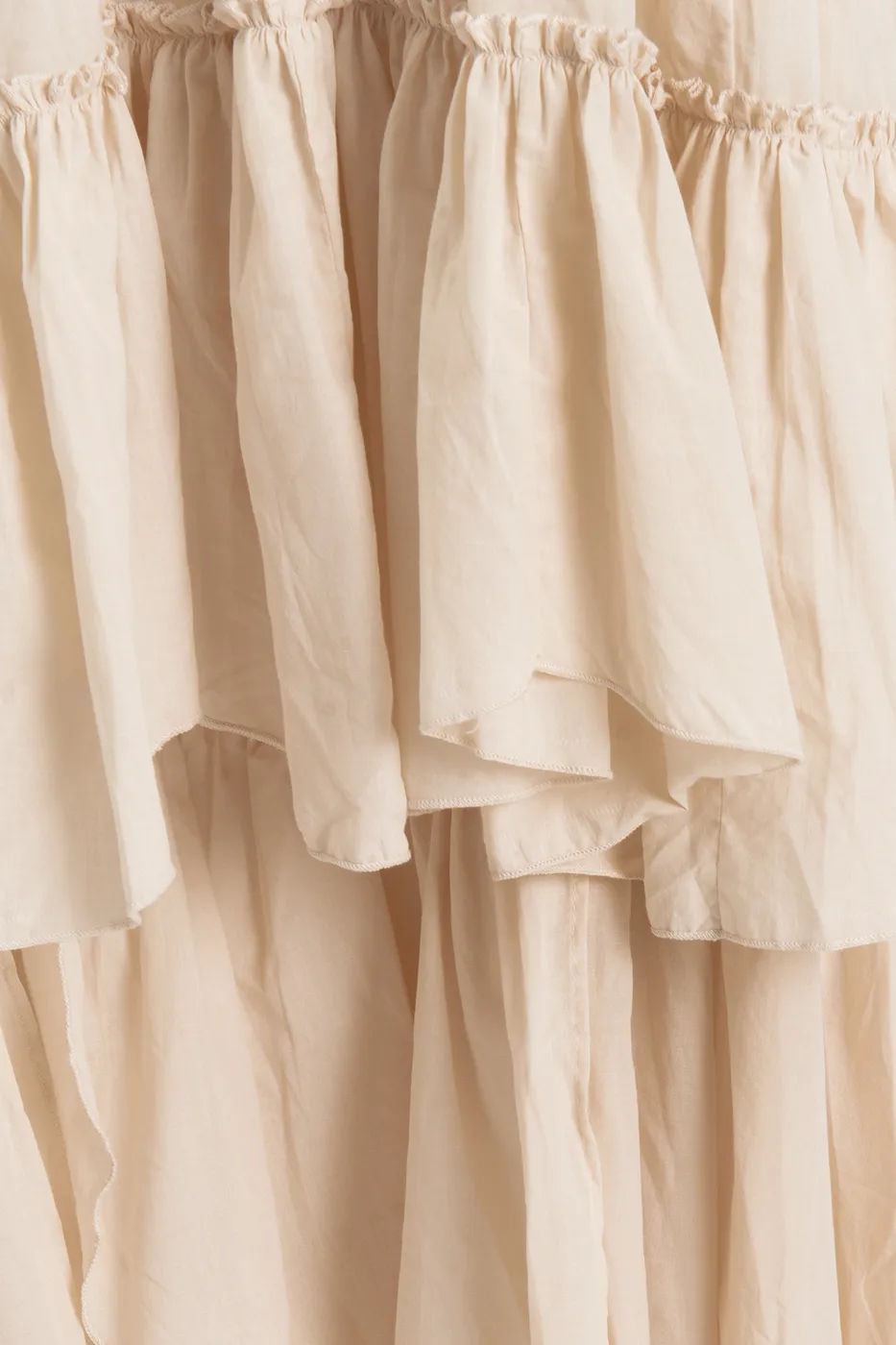 Bayan Ekru Katlı Maksi Etek