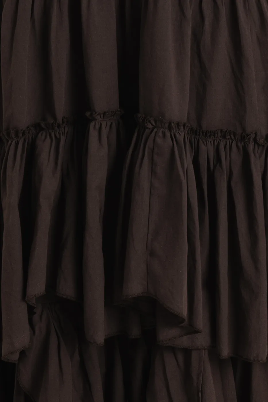 Bayan Kahverengi Katlı Maksi Etek