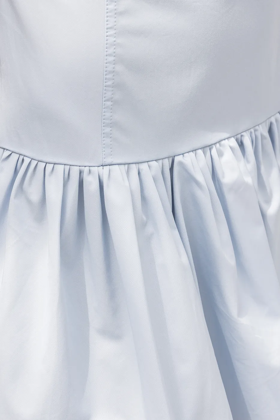 Bayan Mavi %100 Cotton  Büzgülü Mini Elbise