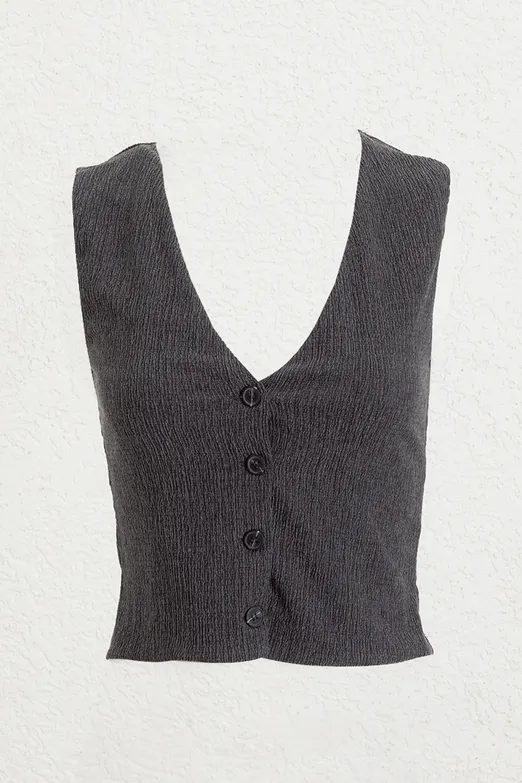 Bayan Antrasit Dokulu Fit Yelek - BSL