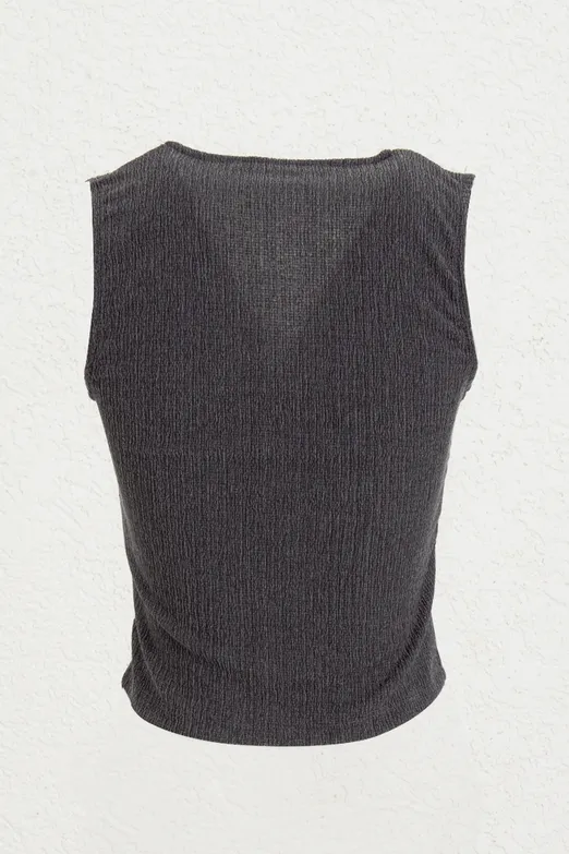 Bayan Antrasit Dokulu Fit Yelek - BSL