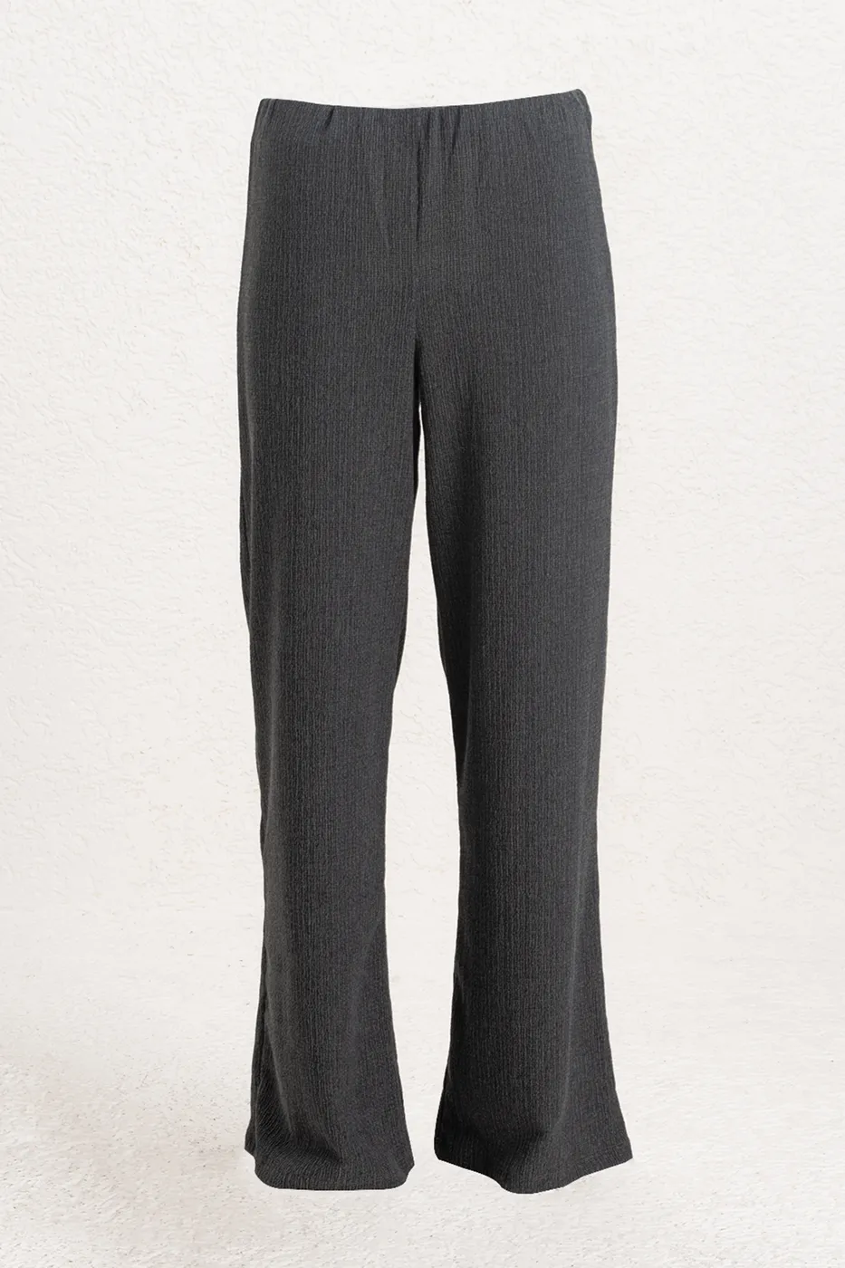 Bayan Antrasit Dokulu Düz Kesim Pantolon